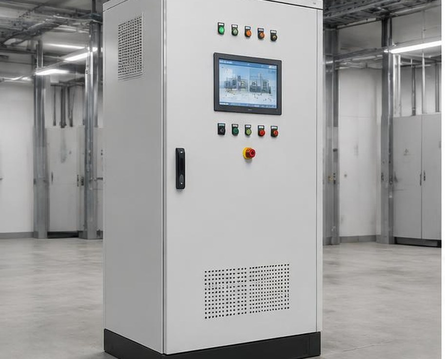 Building management control cabinet with display