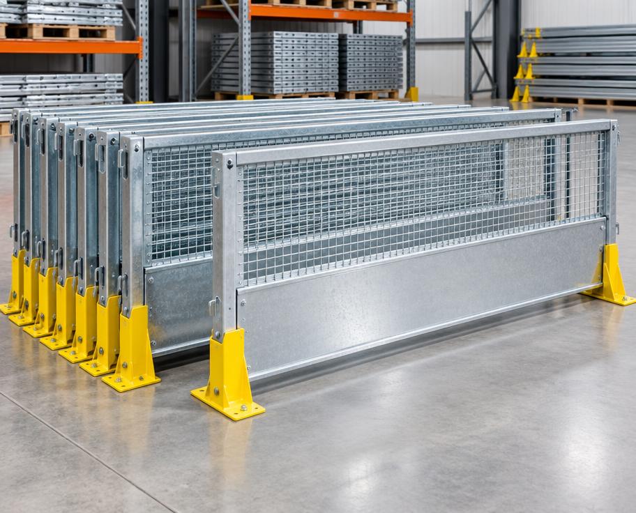 Galvanised building edge protection guards and safety barriers